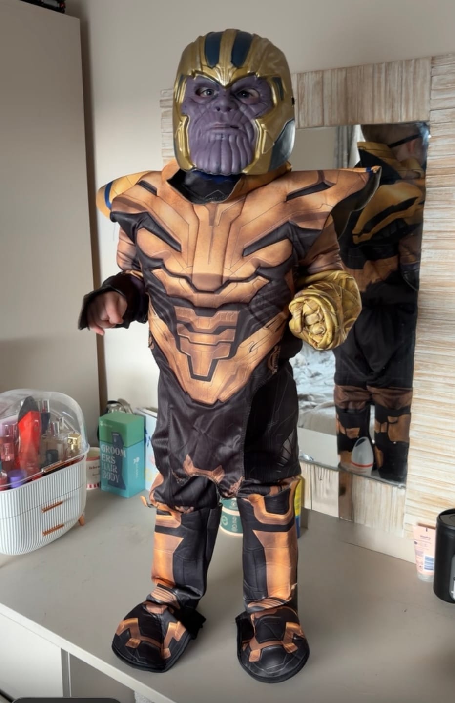 Customer photo review of Kids Deluxe Thanos Costume From Marvel Endgame