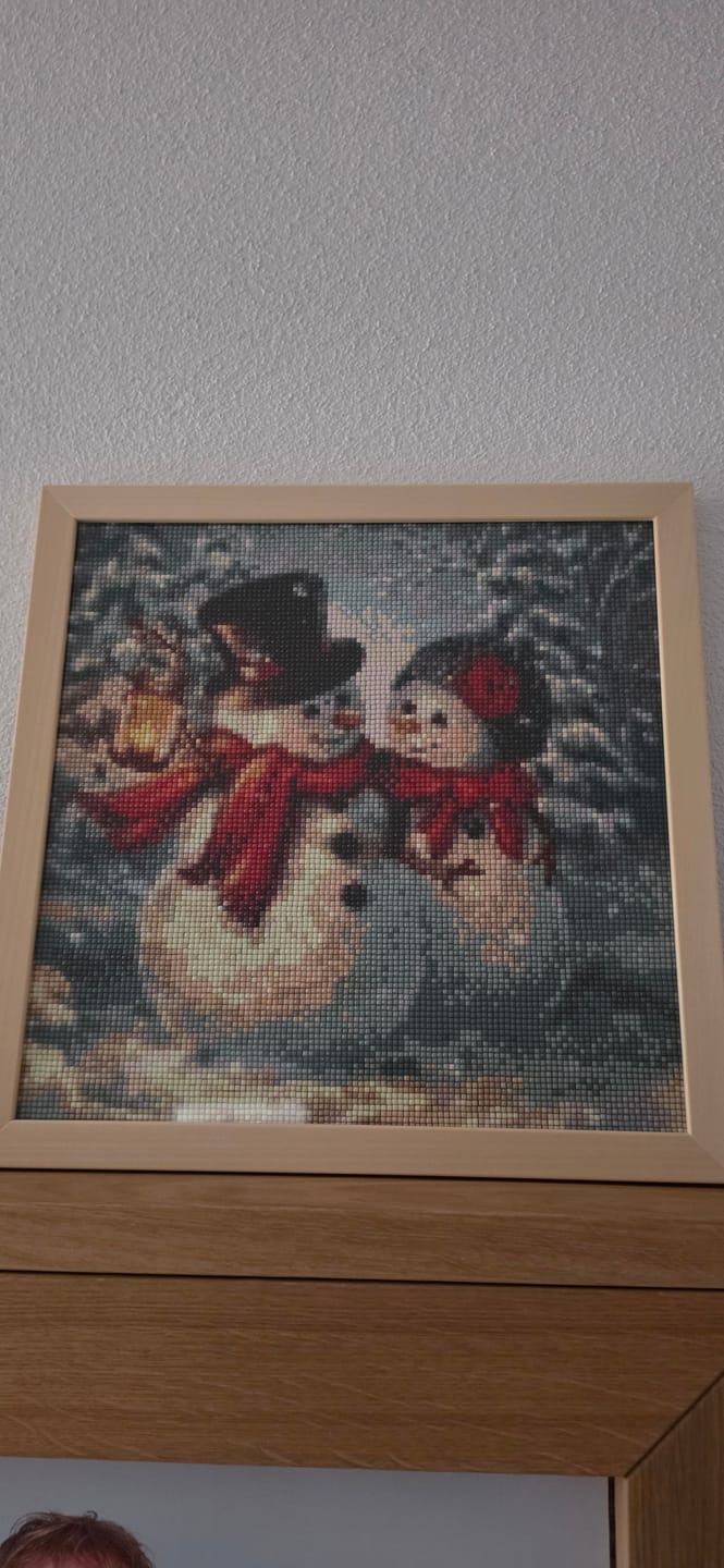 Customer photo review of Broderie Diamant - Couple de Bonhommes de Neige