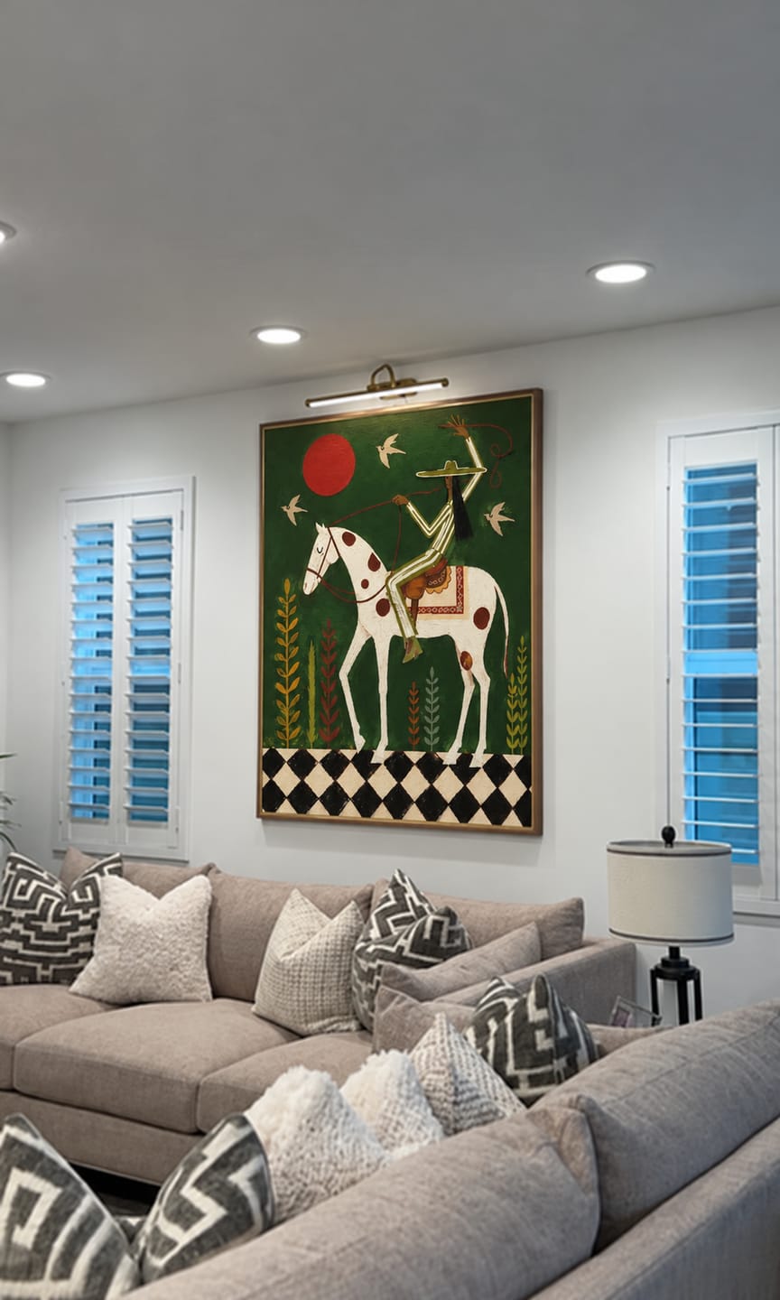 Customer photo review of Moon Garden Rider-Surreal Horse Oil Painting