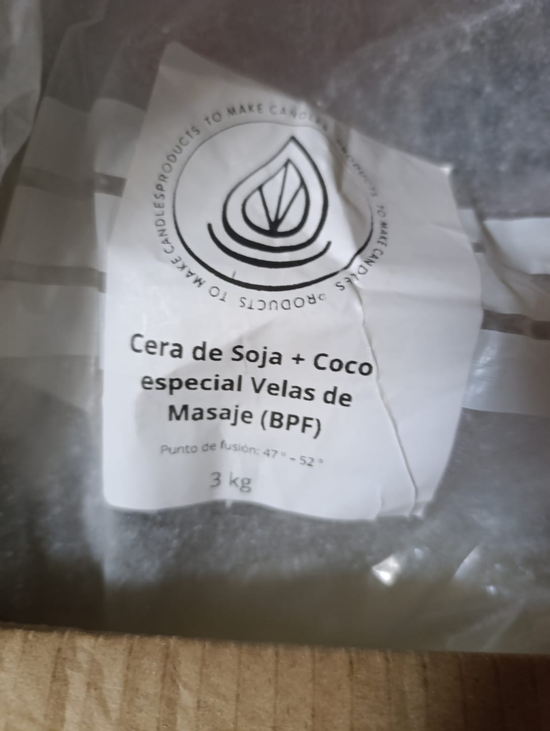 Customer photo review of Cera de Soja + Coco para Velas en Vaso (BPF)