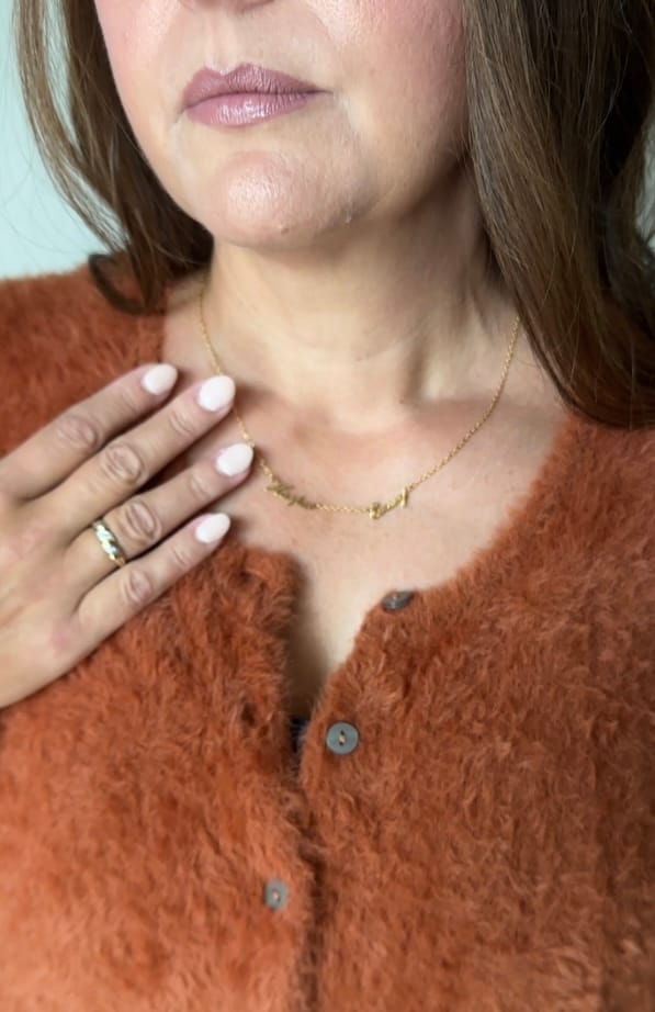 Customer photo review of Multiple Name Necklace