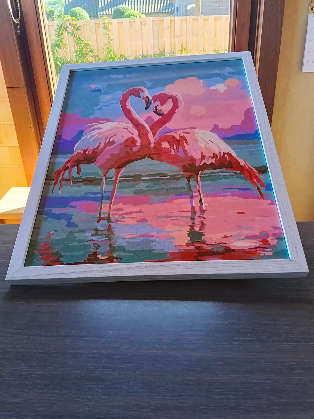 Customer photo review of Sunset Flamingos