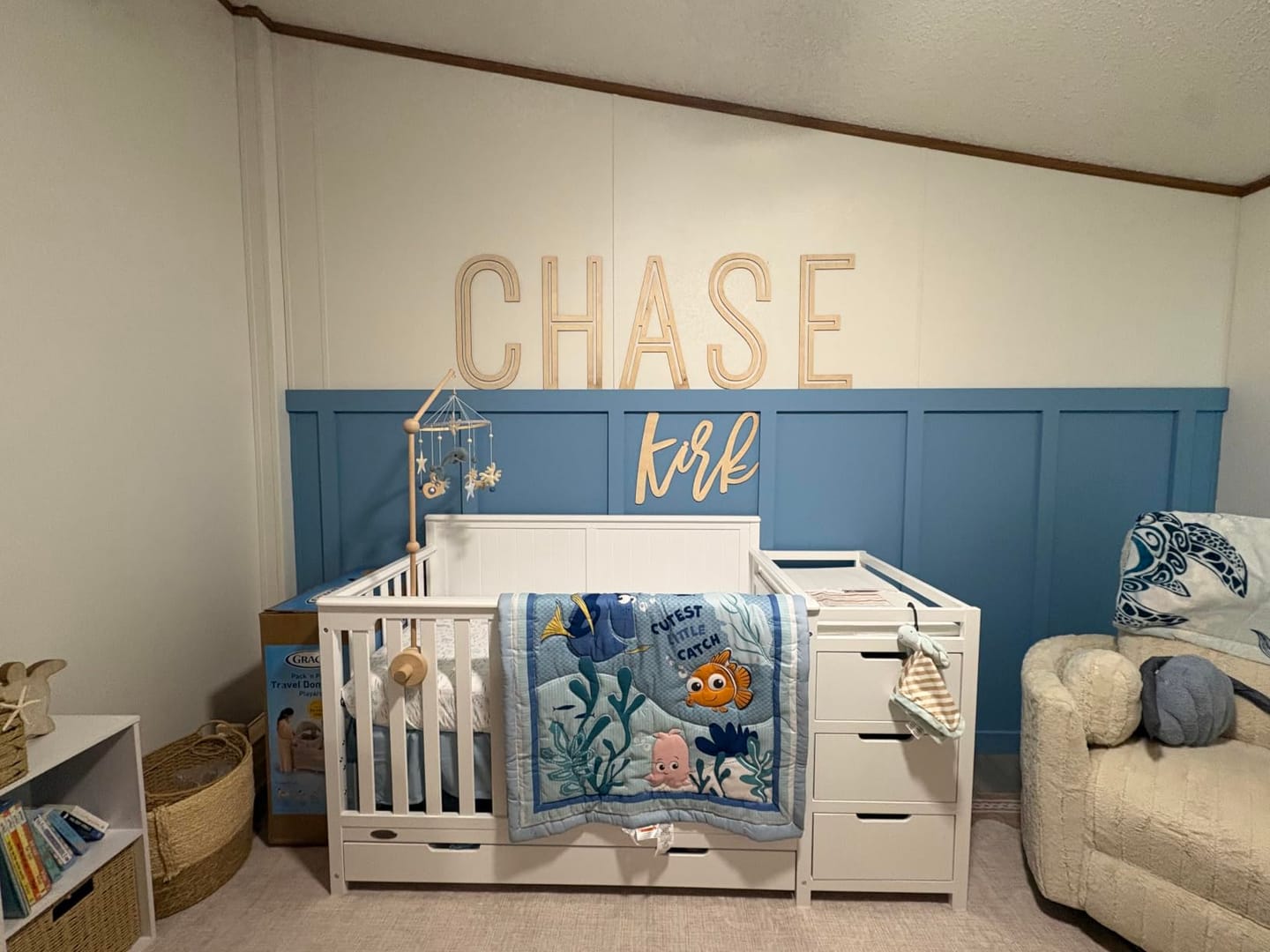 Customer photo review of First & Middle Wooden Name Sign