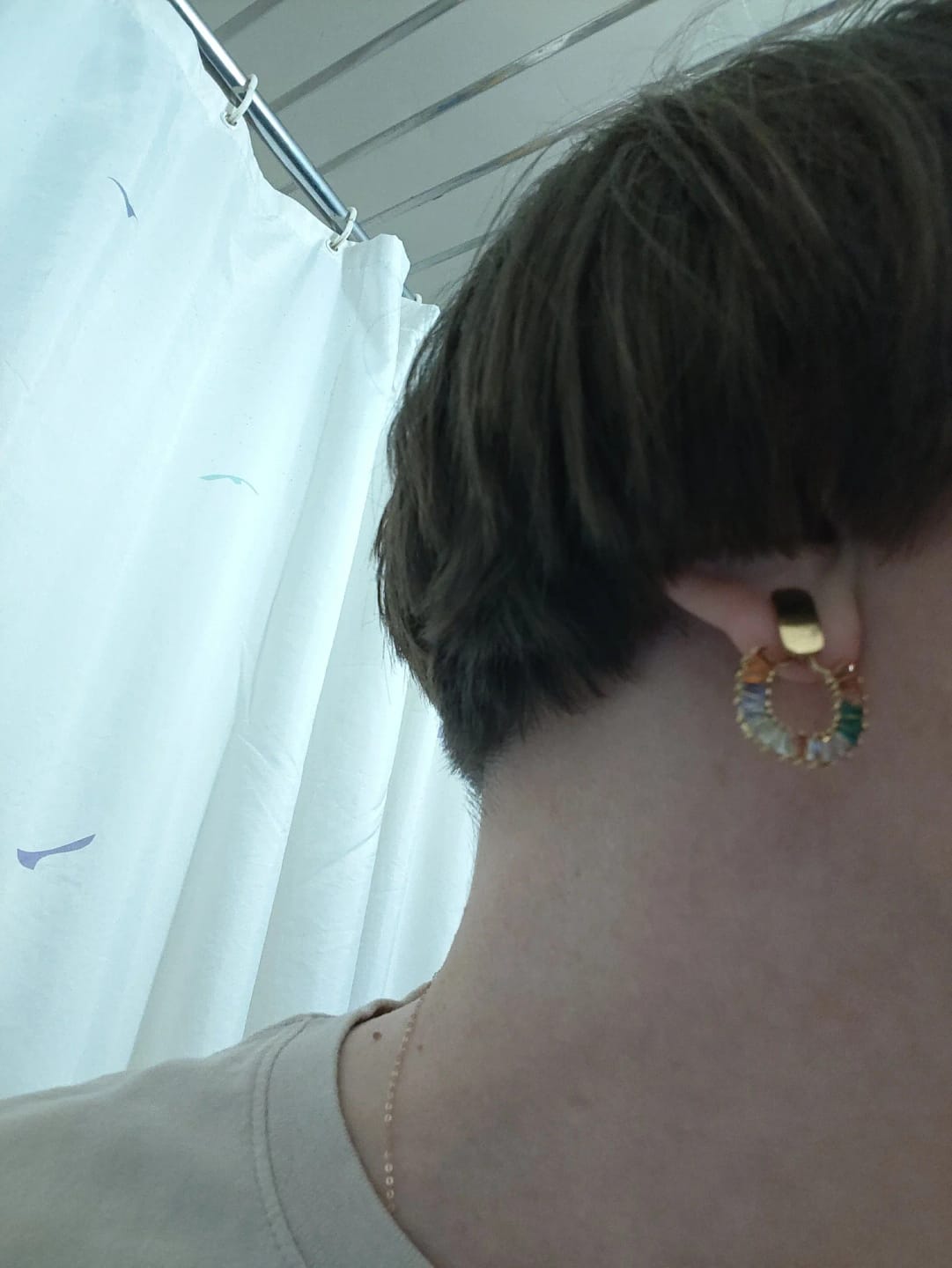 Customer photo review of Carnival Baguette Drop Earrings
