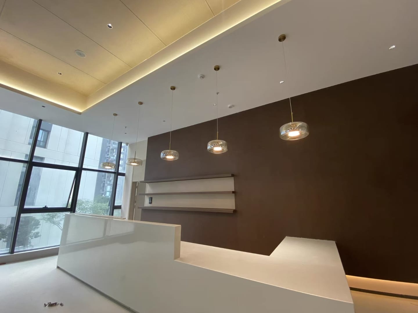 Customer photo review of Nordic Designer Amber Glass LED Pendant light for Kitchen, Dimmable