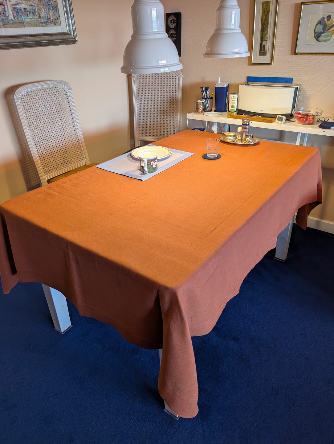 Customer photo review of Leinen-Tischdecke, Baked Clay