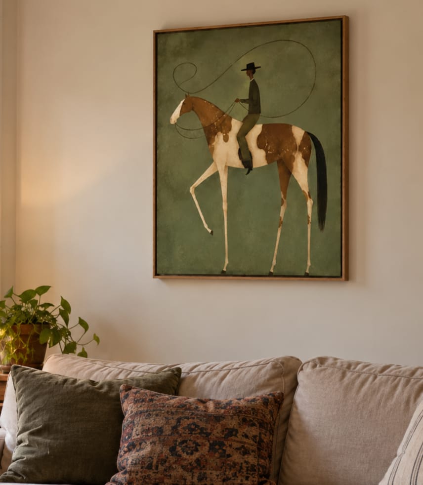 Customer photo review of Lasso Trail Rider-Spotted Horse Painting