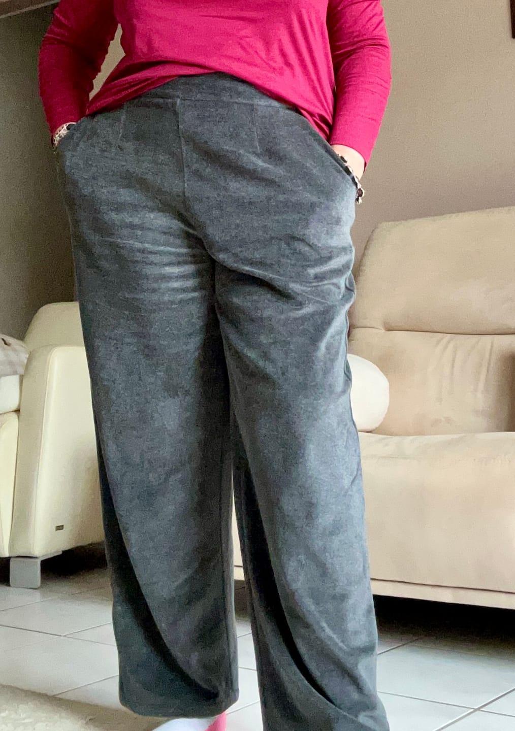 Customer photo review of Le Pantalon Cocoon Louis — pilou-pilou gris