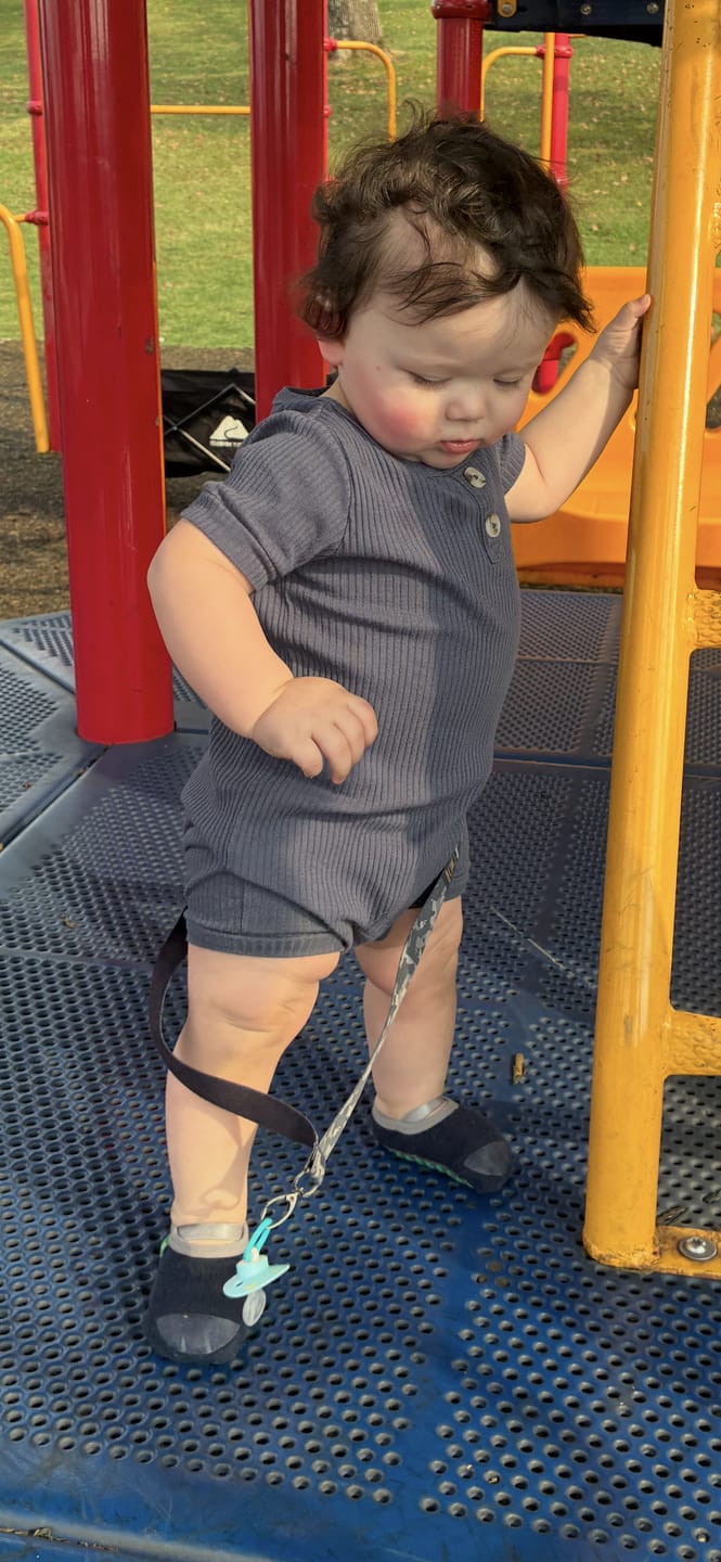 Customer photo review of Toddler Non-Slip Grip Socks 4-Pack, Two-Color | Full-Grip Sole (12–36 Months)
