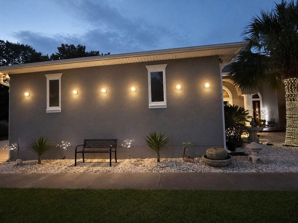Customer photo review of Outdoor Wall Light, Round Acrylic Diffuser, IP65, Wall Sconce