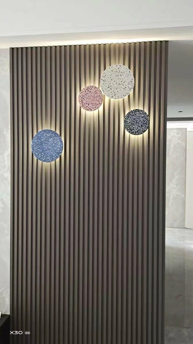 Customer photo review of Round Wall Light, Terrazzo or Concrete, Integrated LED, Wall Sconce