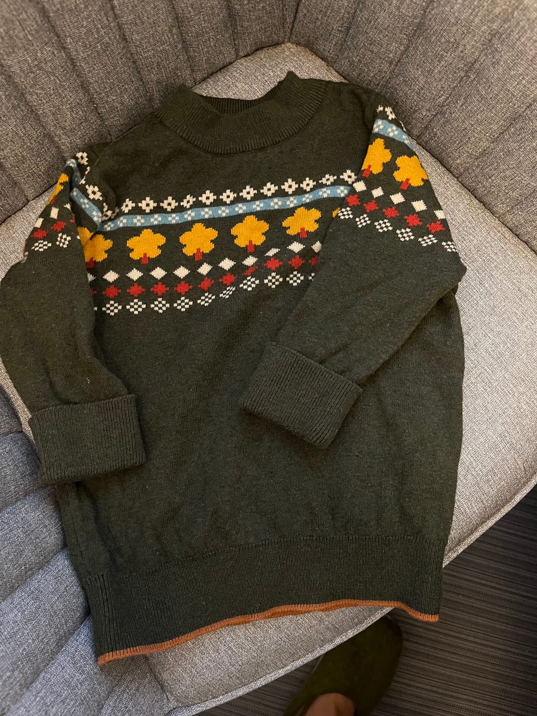 Customer photo review of From One To Another Autumn Leaf Fair Isle Knitted Jumper