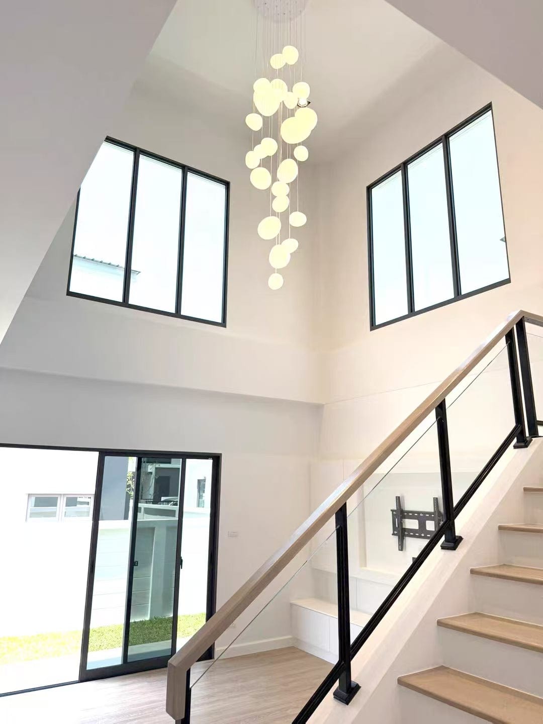 Customer photo review of Nordic Minimalist Stone-Looking Hanging Lights for Staircase