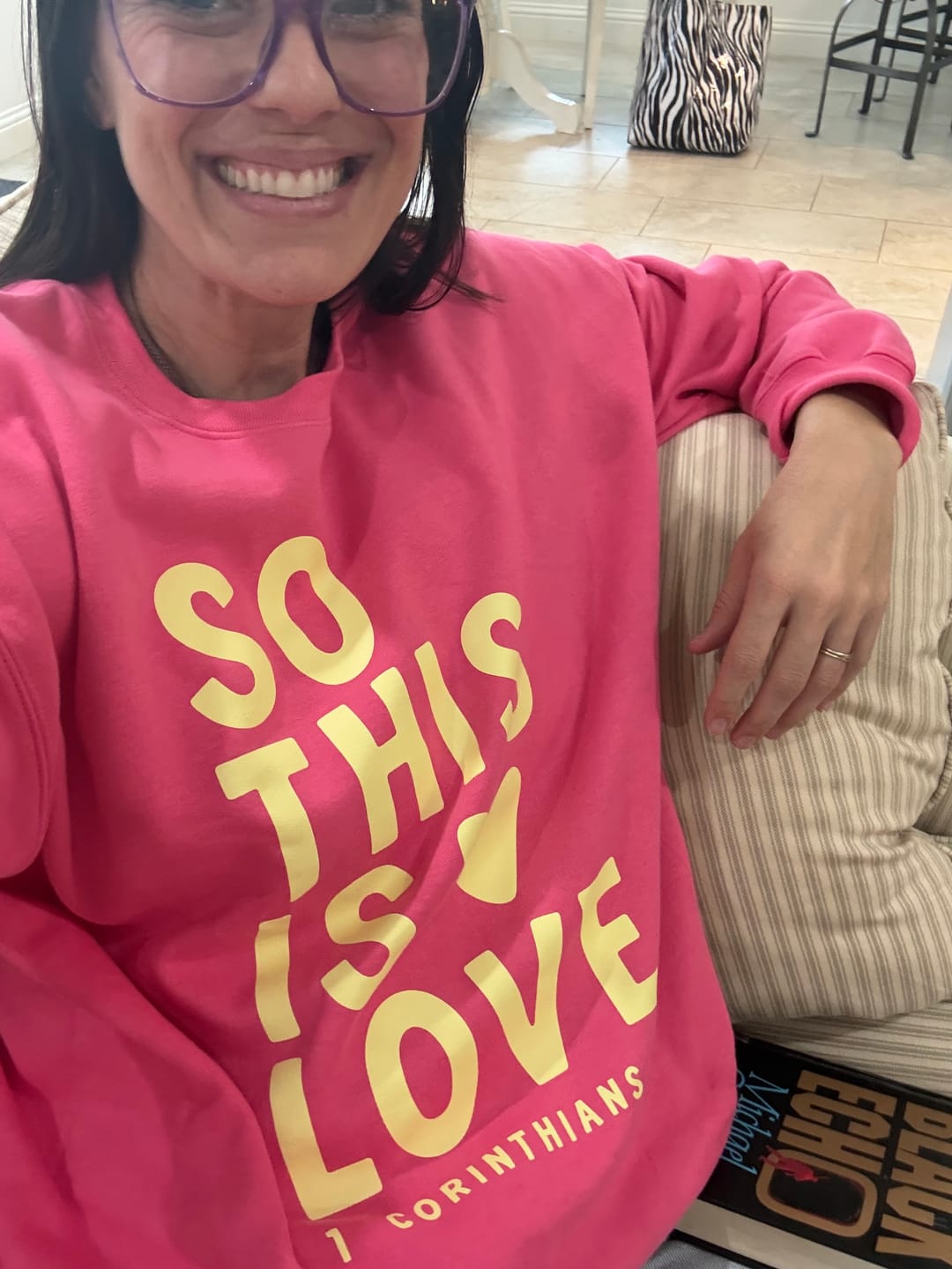 Customer photo review of So This Is Love Pullover - Pink