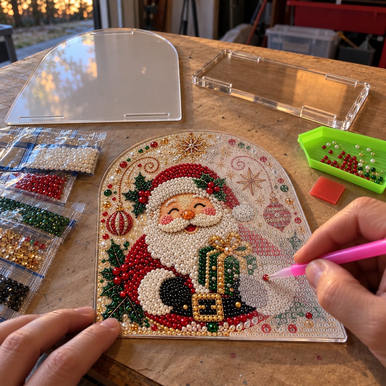Customer photo review of Christmas Diamond Painting Tissue Box Holder for Adults