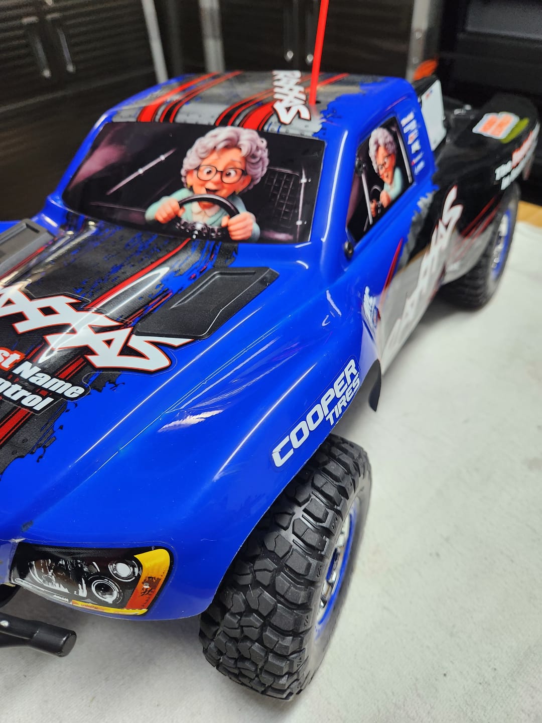 Customer photo review of RC WINDOW STICKER - "GRANNY"- Available for several models