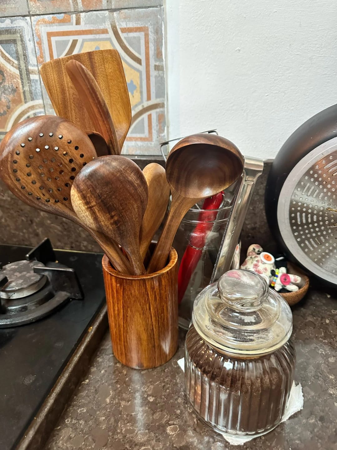 Customer photo review of Acacia Wood Utensil Set