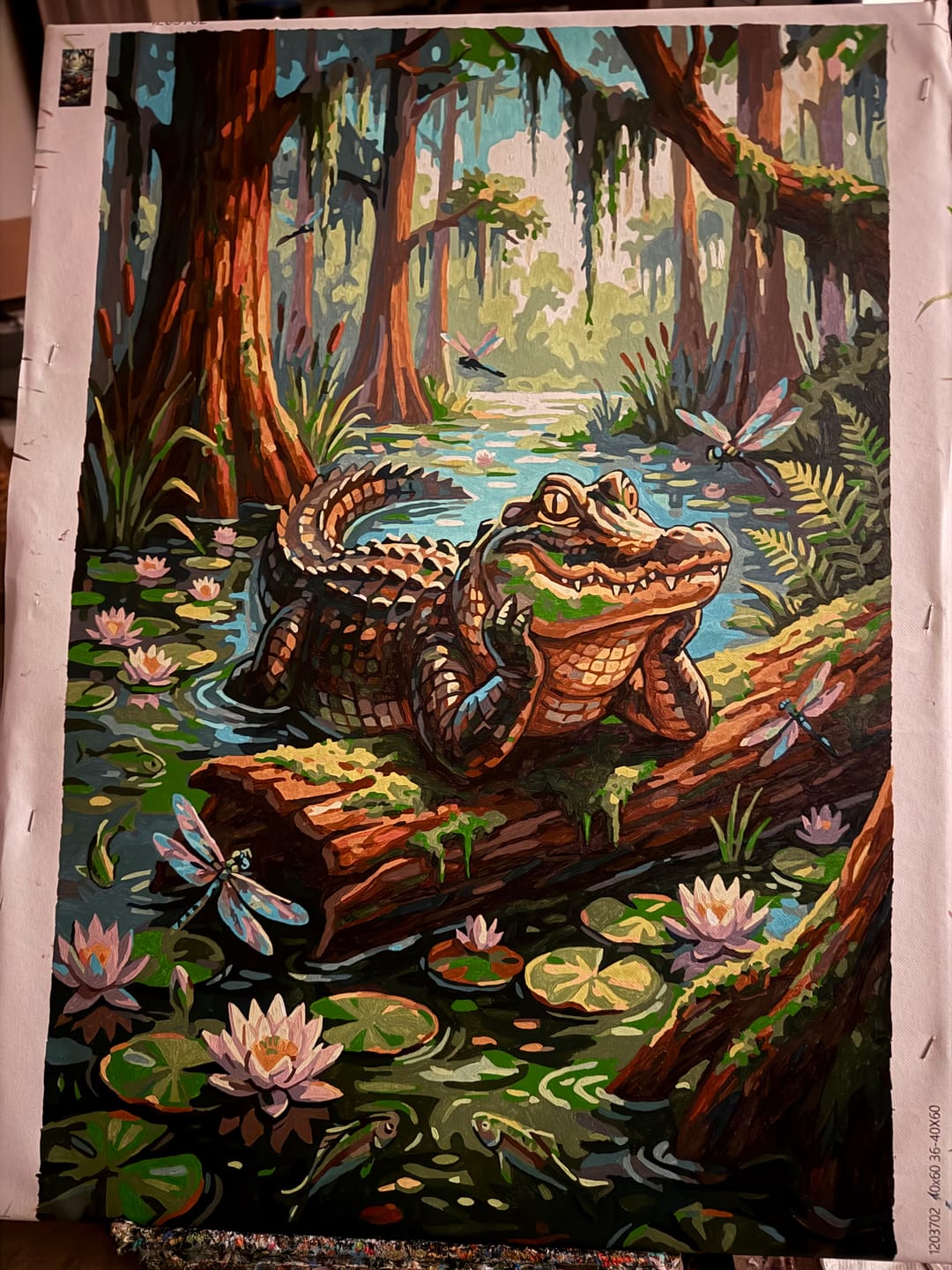 Customer photo review of Dreamy Swamp Gator (Paint by Numbers)