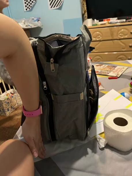 Customer photo review of Mochila Pañalera con Cuna