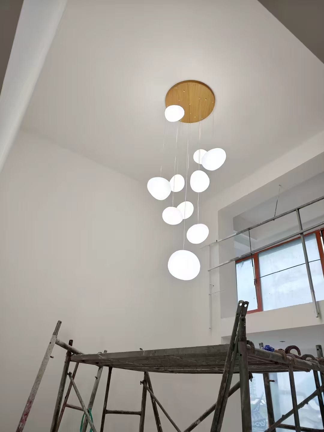Customer photo review of Nordic Minimalist Stone-Looking Hanging Lights for Staircase