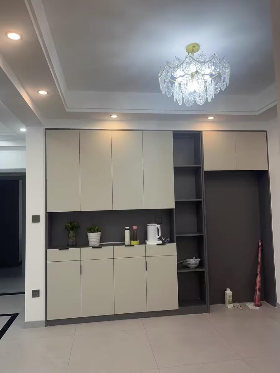 Customer photo review of Glass Pearl Chandelier, Gold Metal Frame, Tiered, Hardwired