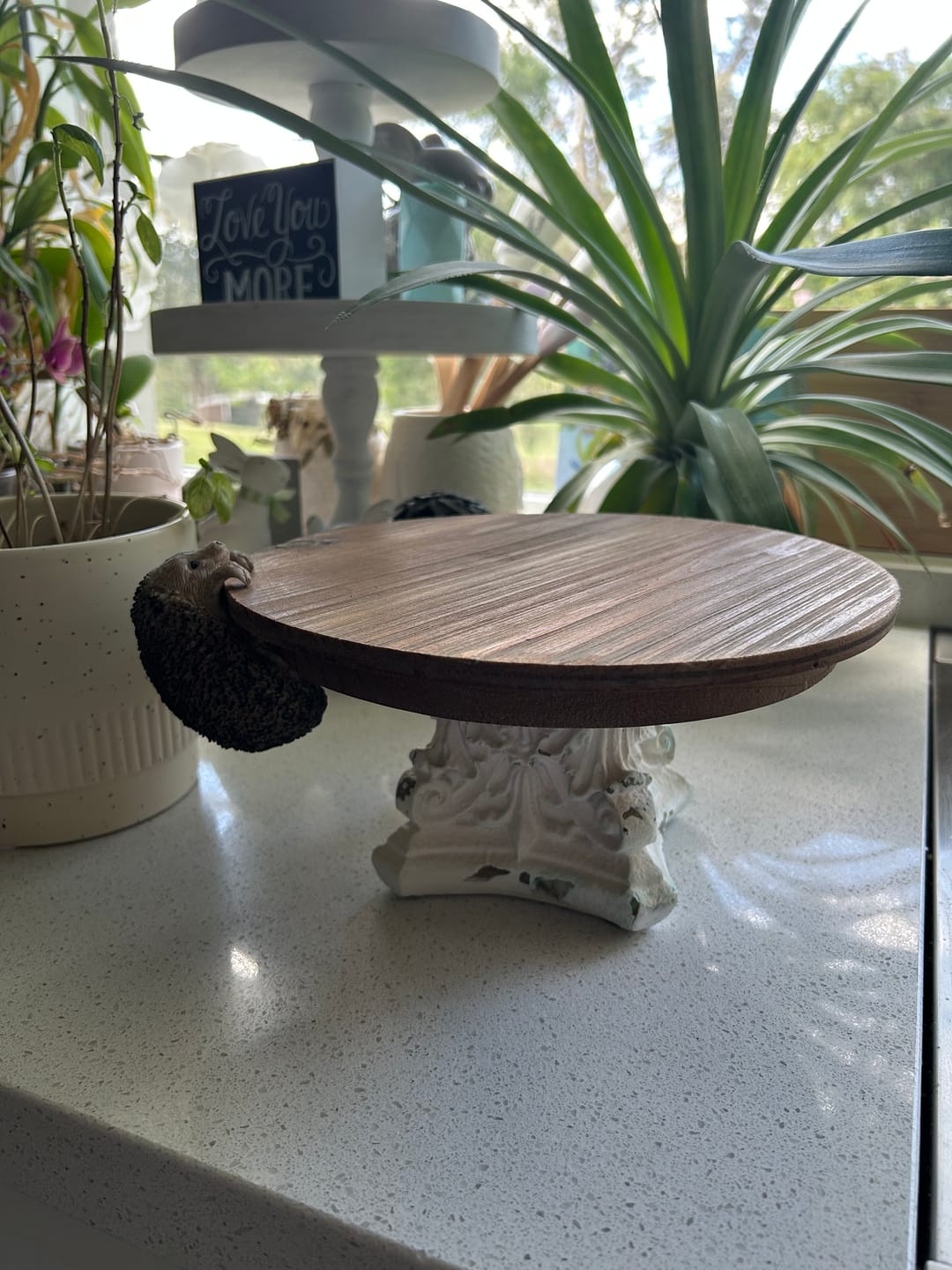Customer photo review of Lawrence French Provincial Cake Stand, Antique White Magnesia & Fir Wood 24cm