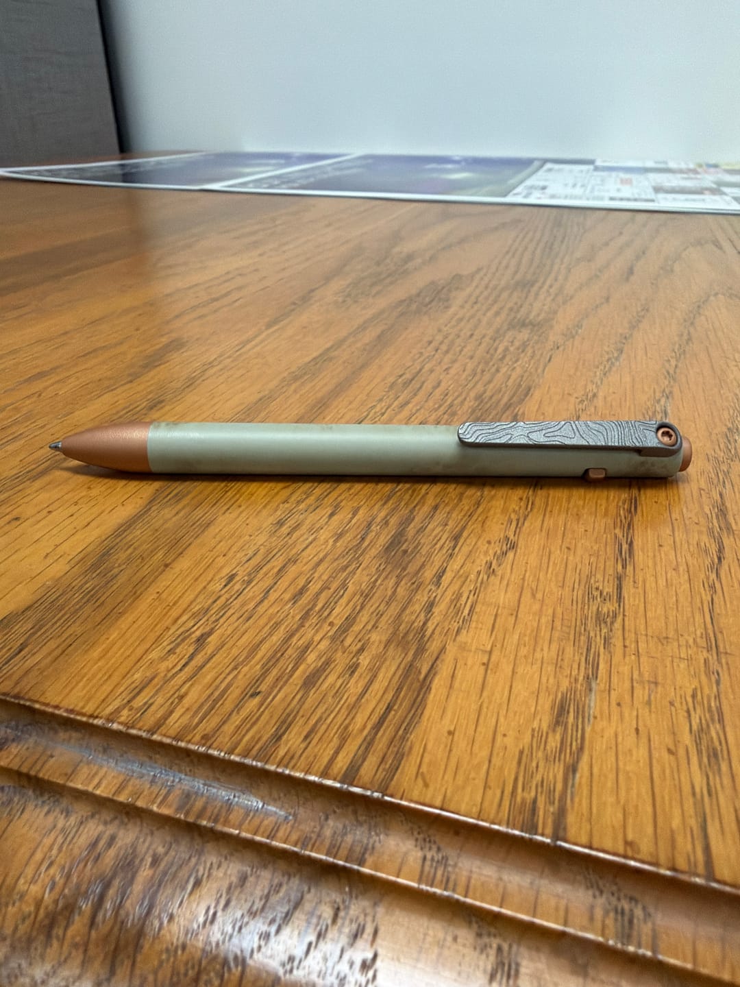 Customer photo review of Tactile Turn Off Grid Side Click Pen – Short 5.1", Titanium, Sand Cerakote, Copper Accents – Seasonal Release – Made in USA