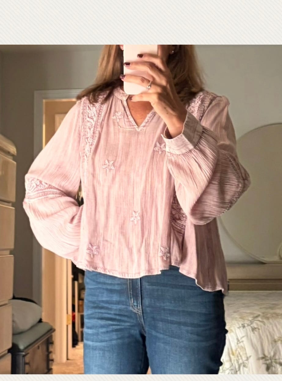 Customer photo review of Blushing Beauty Blouse