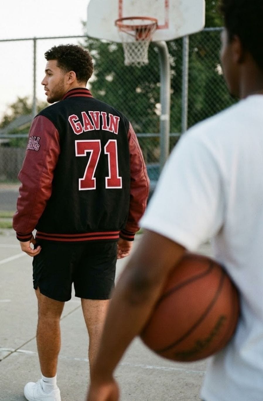 Customer photo review of Custom Black & Red Two Tone Varsity Letterman Jacket | Personalized Stitched Team Name Number Outerwear
