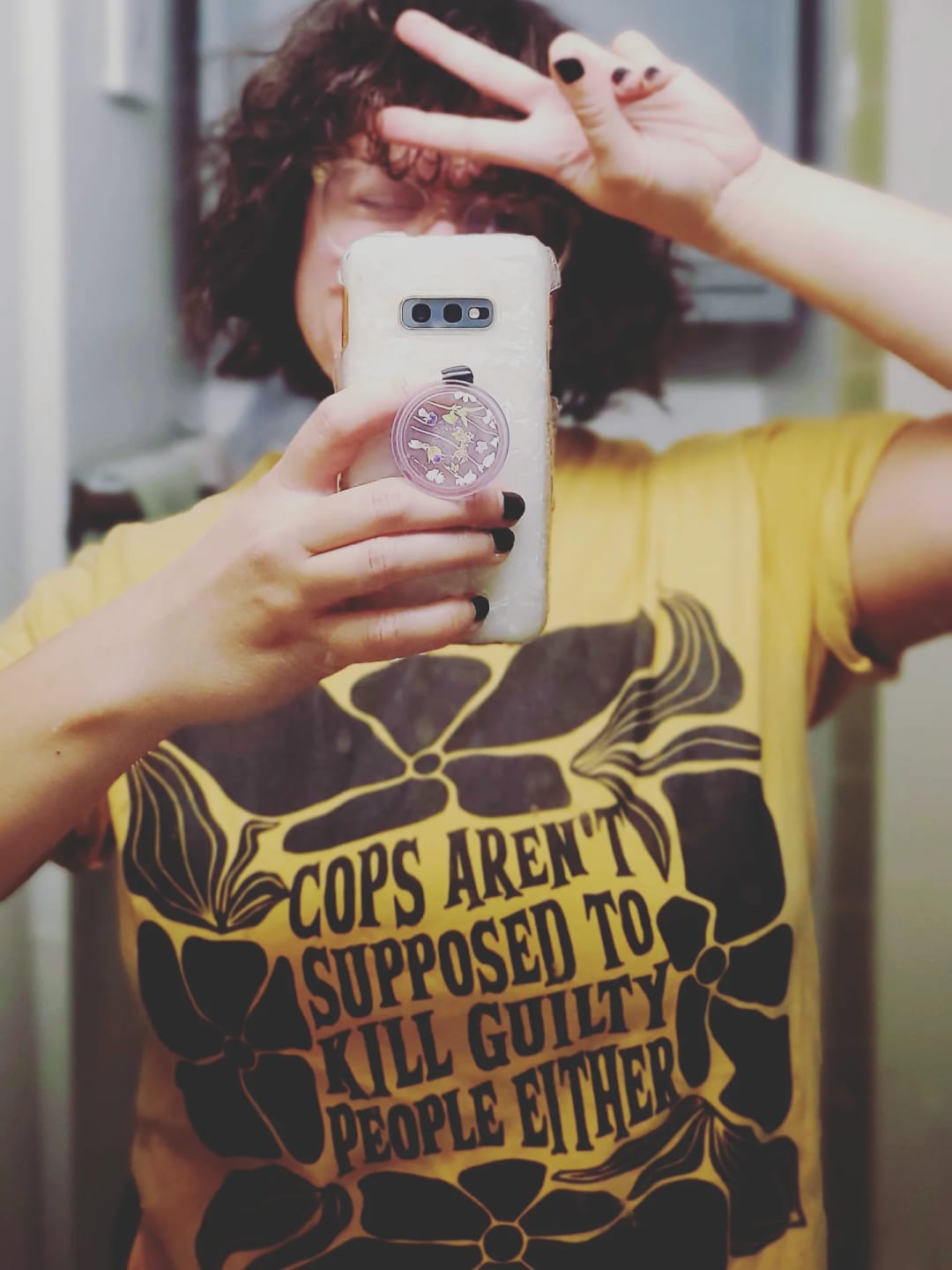 Customer photo review of Cops Aren't Supposed to Kill Guilty People Either Tee