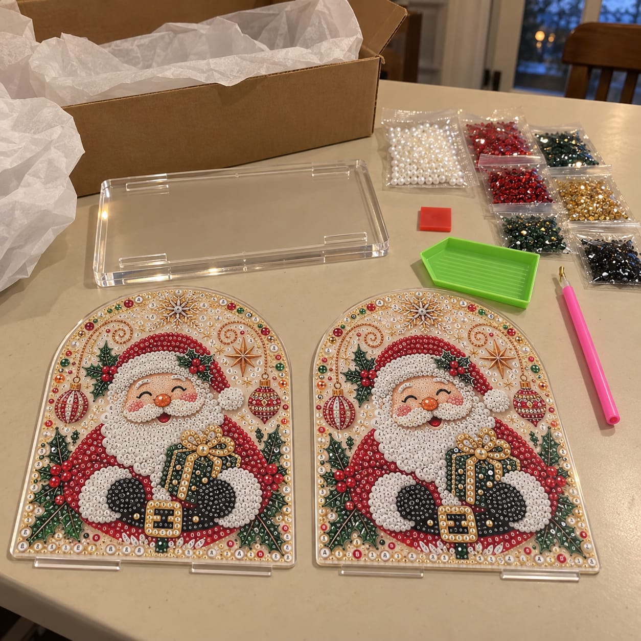 Customer photo review of Christmas Diamond Painting Tissue Box Holder for Adults
