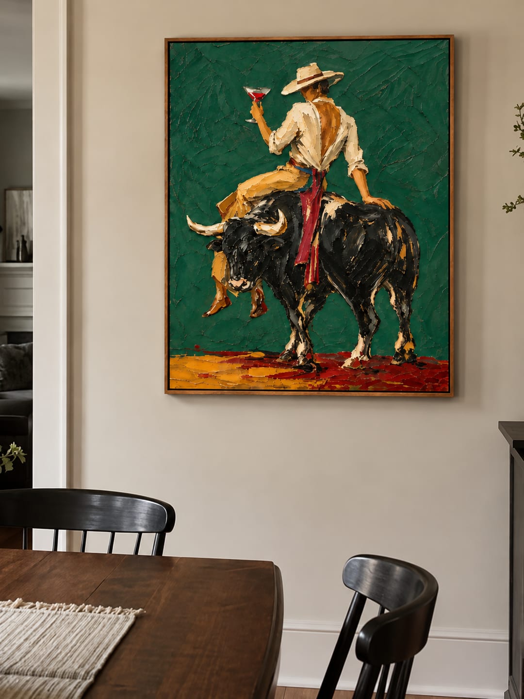 Customer photo review of Ranch Cheers-Bull Rider Painting