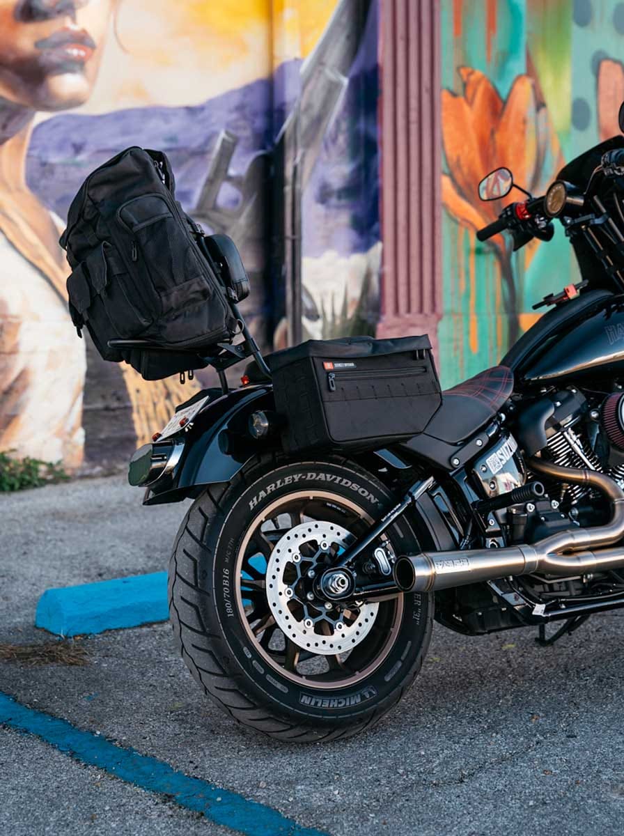 Customer photo review of 32L - Trident Large Motorcycle Sissy Bar Backpack