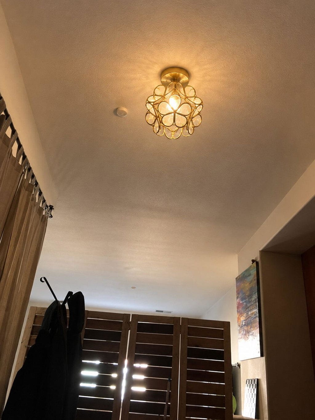 Customer photo review of Glass Petal Ceiling Light, Brass Frame, Semi Flush, 20 cm