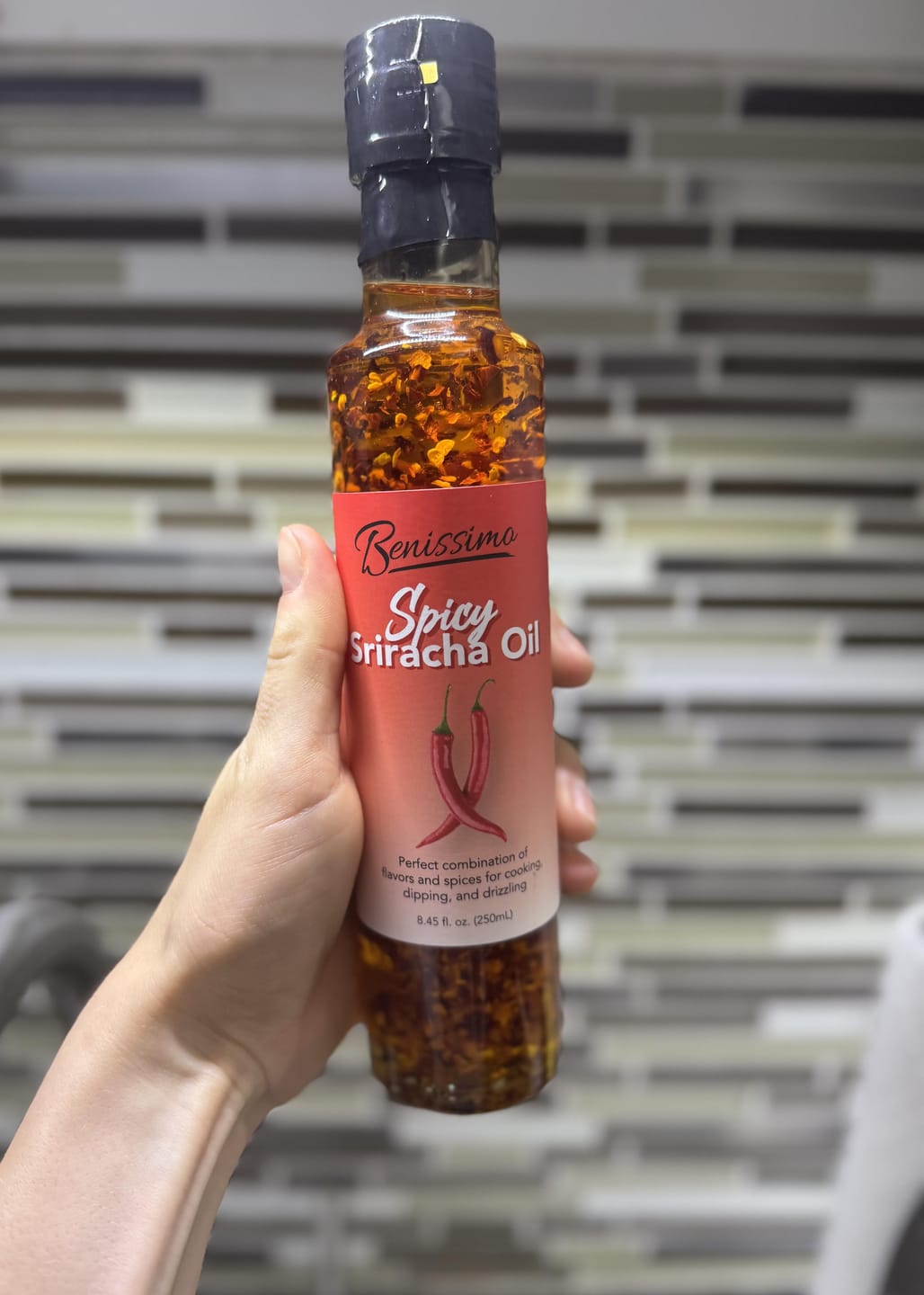 Customer photo review of Spicy Sriracha Oil, Marasca (8.12 fl oz)
