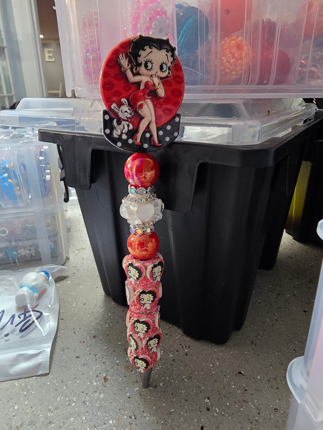 Customer photo review of Textured Betty Boop Acrylic Beads