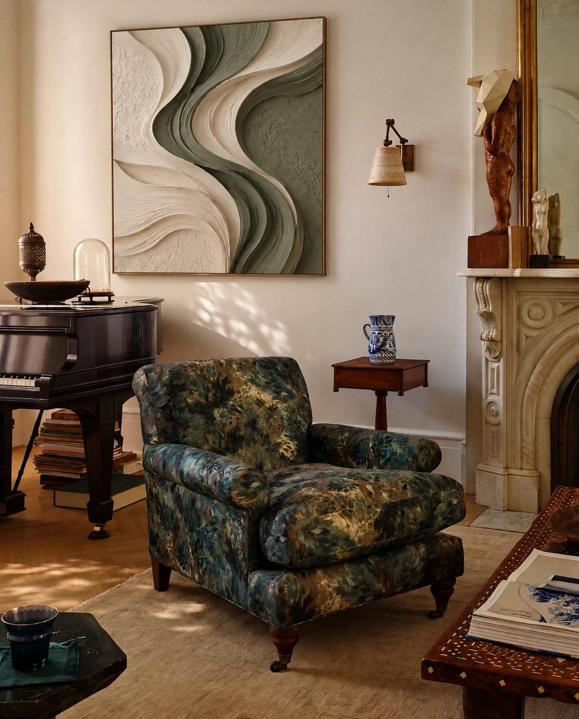 Customer photo review of Textured & Impasto Art｜Sage Ivory Flow