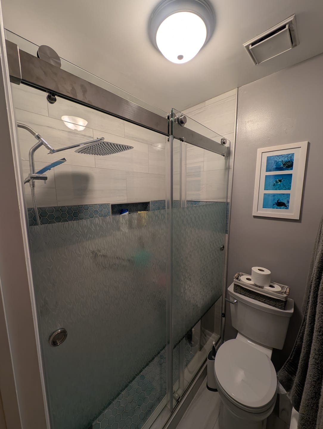 Customer photo review of MCOCOD® Soft-Closing Double Sliding Frameless Shower Door with Two Finger Pulls - DS13HFP