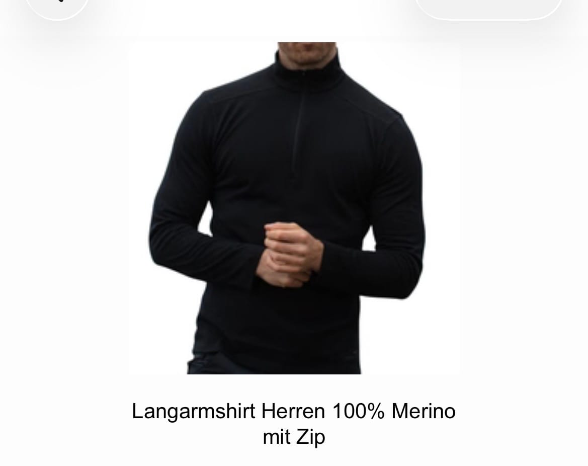 Customer photo review of Langarmshirt Herren 100% Merino mit Zip