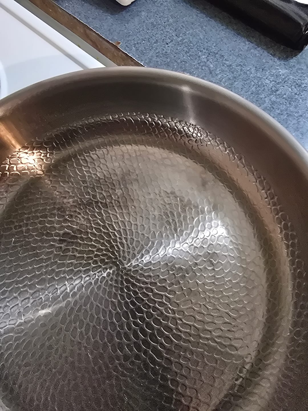 Customer photo review of Hand-Hammered Titanium Pan with Two Handles