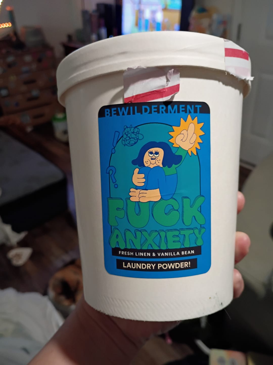 Customer photo review of Fuck Anxiety - Laundry Soap Powder