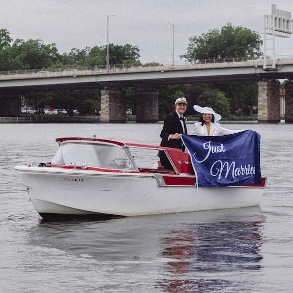 Customer photo review of "Just Married" Flag
