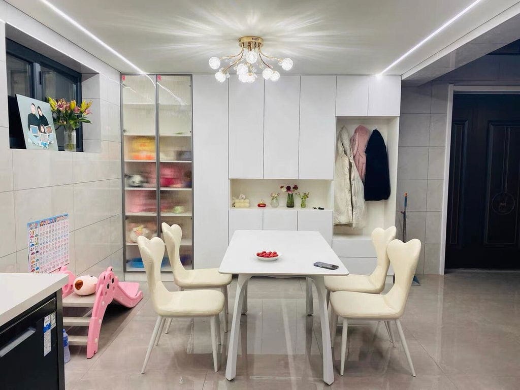 Customer photo review of Crystal Flower Ceiling Light, Gold Finish, Flush Mount Canopy