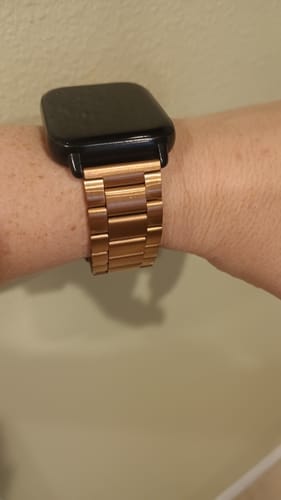 Customer photo review of Correa de acero oro rosa
