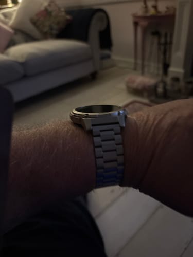 Customer photo review of Correa de acero plateado