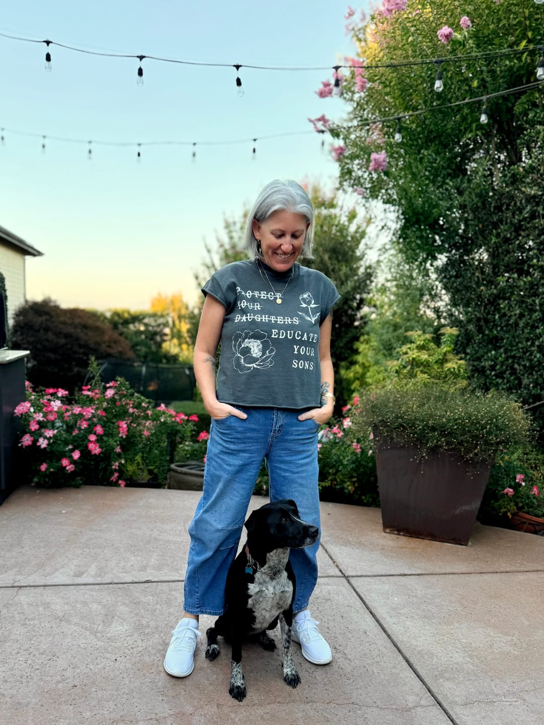 Customer photo review of Protect Your Daughters Educate Your Sons Tee