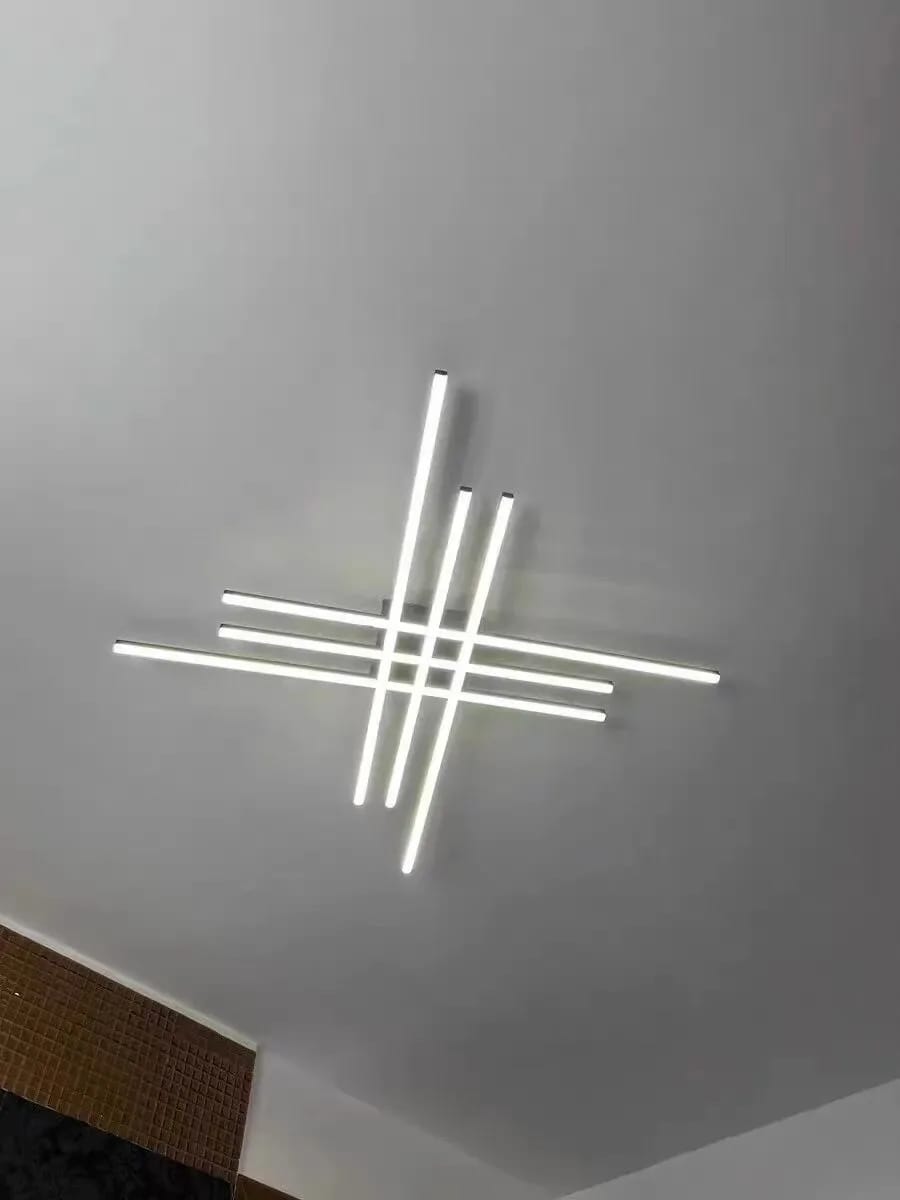 Customer photo review of Linear Criss-Cross Ceiling Light, Aluminium Bars, LED, 60–150 cm