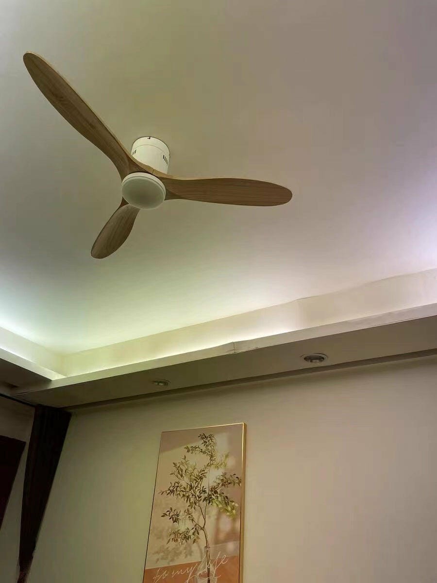 Customer photo review of Ceiling Fan with Light, Wooden Blades, Remote Control