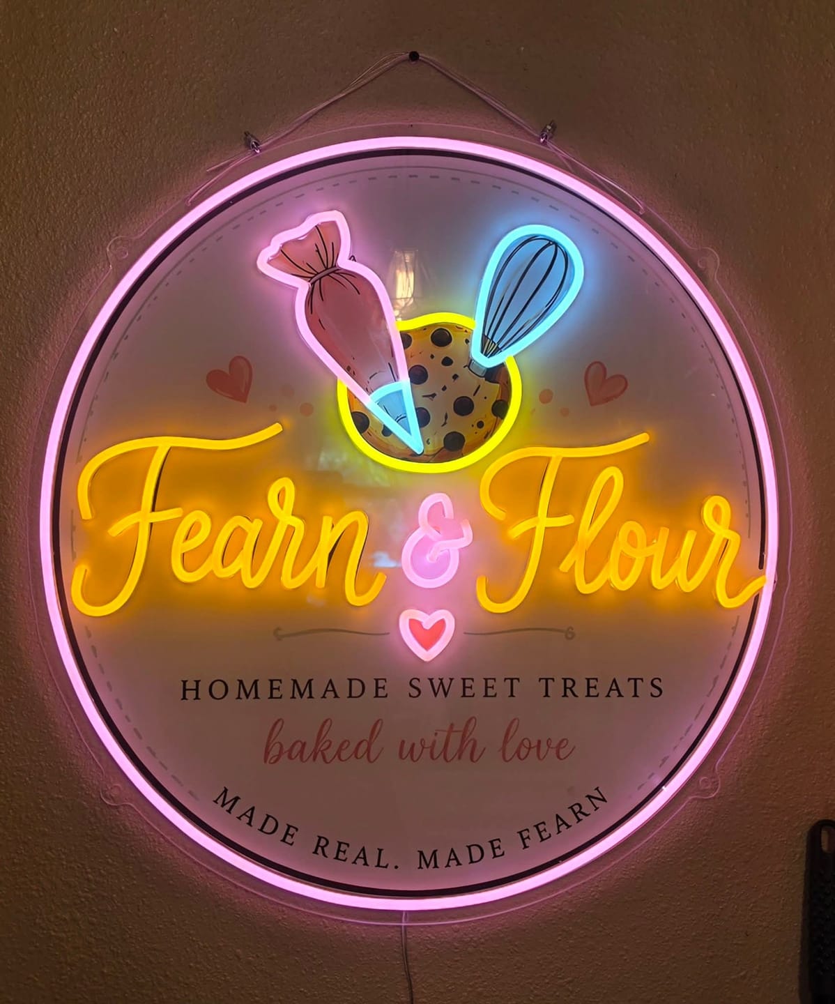 Customer photo review of Fearn & Flour | LED Neon Sign