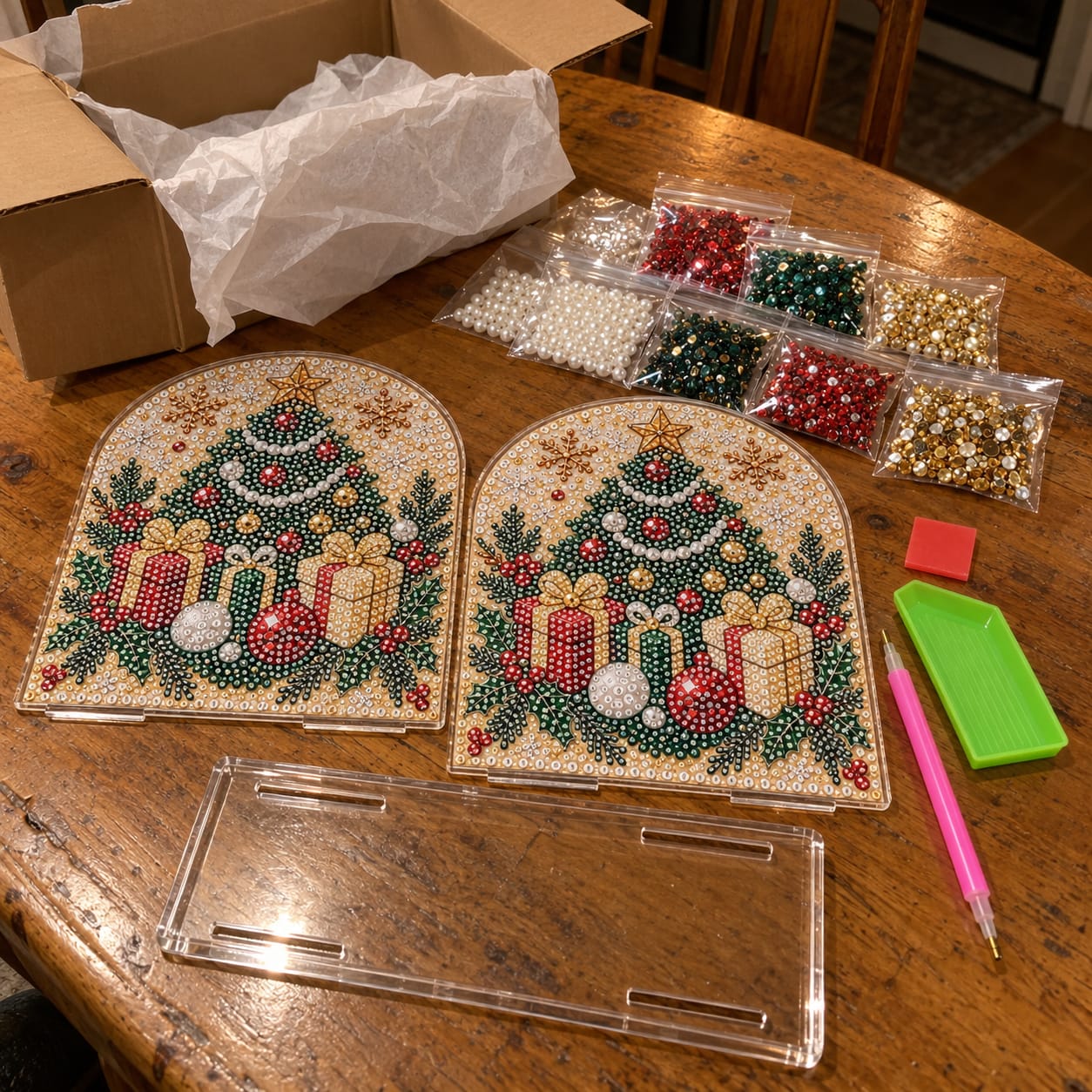 Customer photo review of Christmas Diamond Painting Tissue Box Holder for Adults